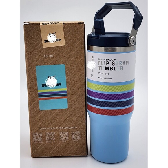 Unbranded Other - Stanely The 30oz Multi Striped ~ Flip Straw Tumbler ~ New in Box